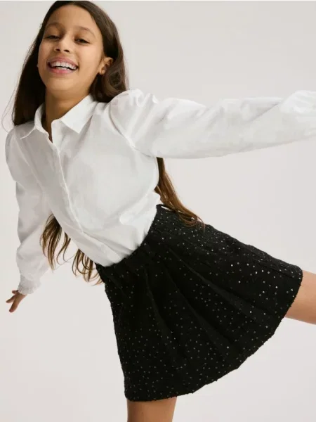 Reserved Спідниця міді з паєтками чорний