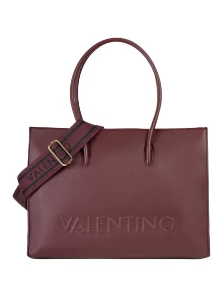 Shopper kabelka Valentino Bags z ekologickej kože červená