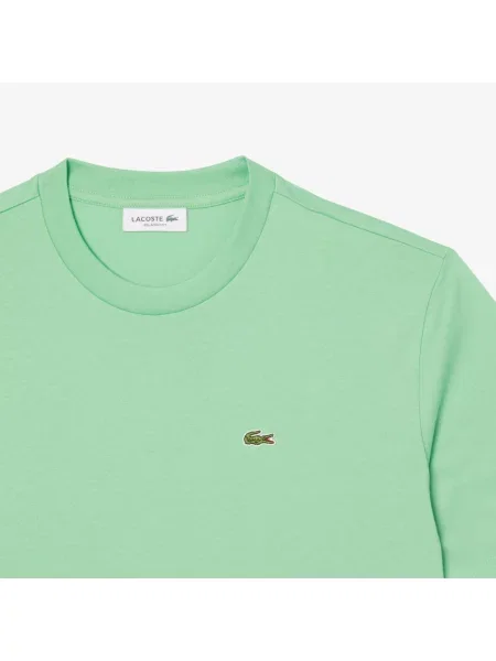 Lacoste Koszulka Z Miękkiej Bawełny O Luźnym Kroju zielona