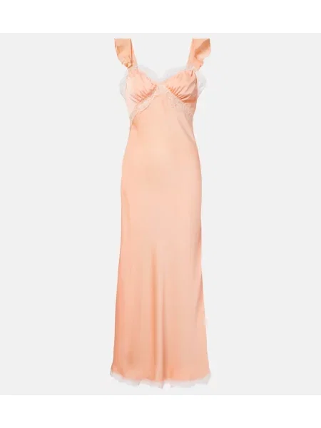 Rochie maxi Faithfull din satin roz