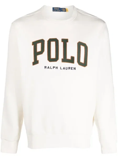 Вълнена поло тениска Polo Ralph Lauren бродирана бяло