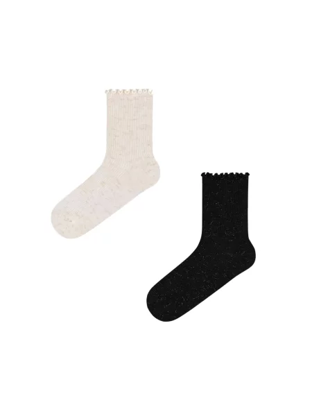 Penti Ponožky PENTI Glitzernde Rüschen-Paar Sneakersocken mix barev