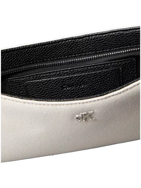 Calvin Klein Geantă Ck Canvas Small Shoulder Bag alb
