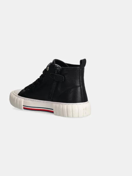 Fűzős csipkés sneaker Tommy Hilfiger fekete