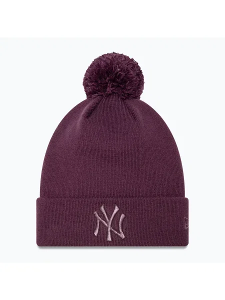 Femei New Era Metallic Bobble Knit Beanie New York Yankees închis violet