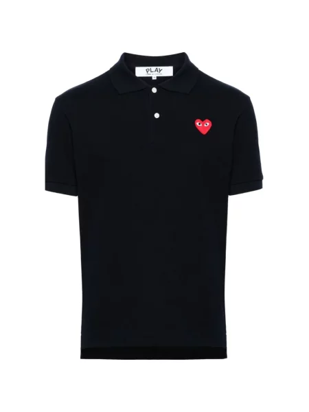 Koszulka polo Comme Des Garcons w serca czarna