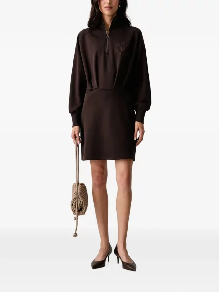 Rochie mini Armani Exchange cu broderie maro