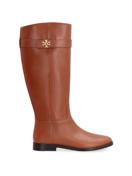 Kozaki Tory Burch skórzane brązowe