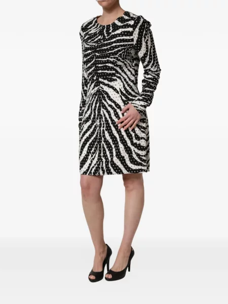Rochie Dolce & Gabbana cu imagine cu model zebră negru