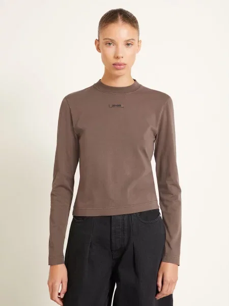 Jacquemus Koszulka Z Długim Rękawem Le Tshirt Gros Grain braun brązowa
