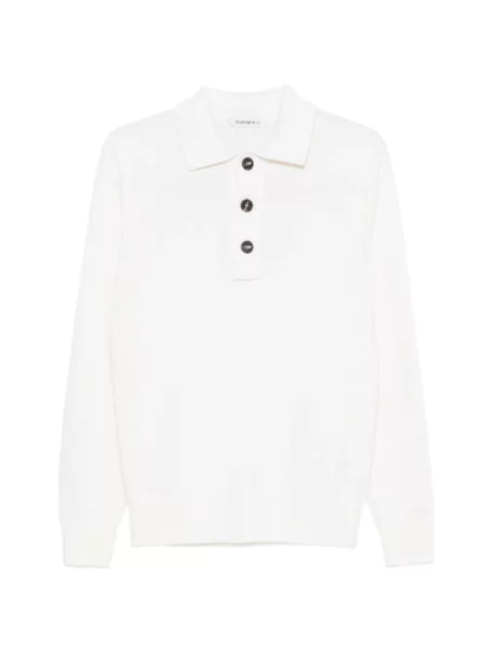 Lung tricou polo Kangra alb