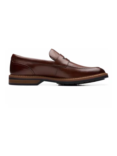 Półbuty Clarks skórzane wsuwane brązowe