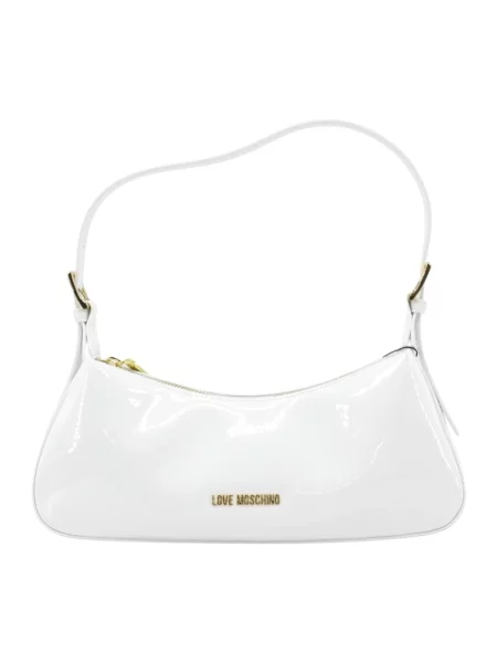 Torebka bagietka Love Moschino skórzana biała