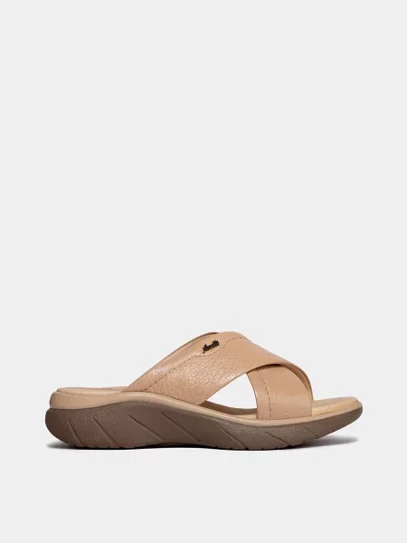 Кожаные шлепанцы Forelli бежевые