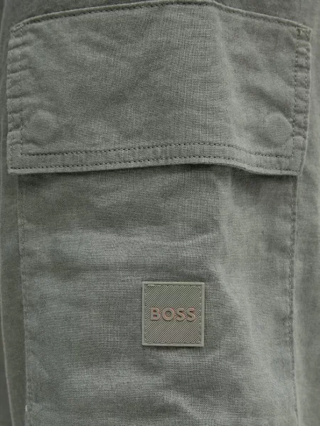 BOSS Orange шорти cargo з льоном помаранчеві