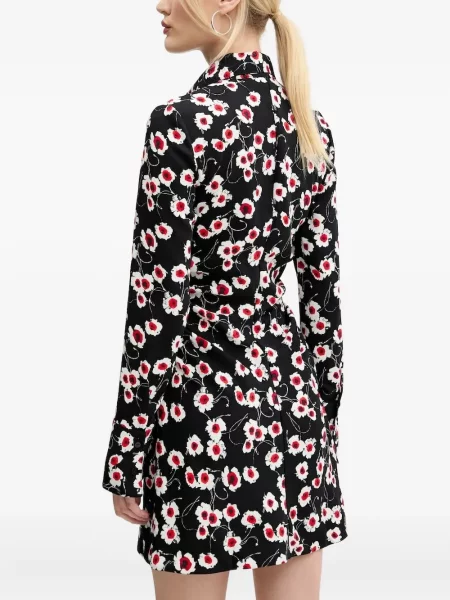 Rochie tip cămașă Desigual cu model floral cu imagine de costum negru