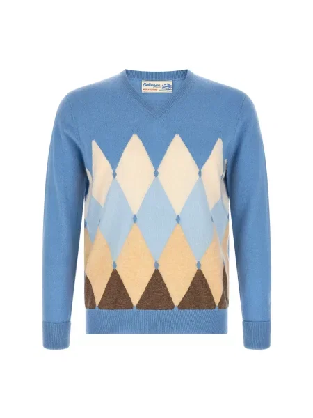Sweter Ballantyne z kaszmiru niebieski