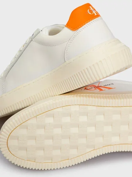 Шкіряні кросівки Calvin Klein Jeans чанкі білі