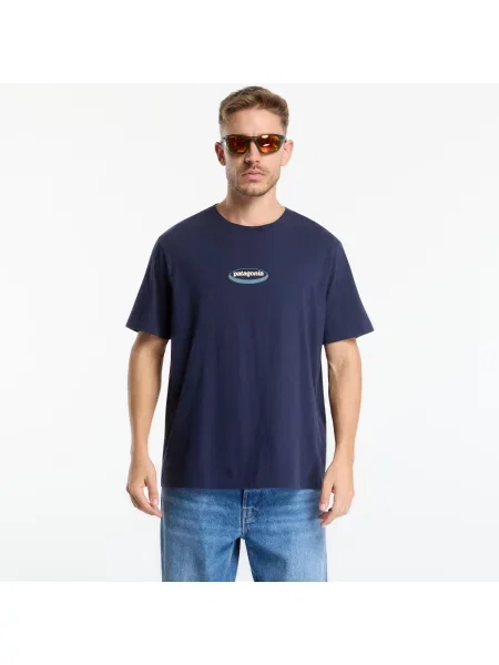 Tričko Patagonia Oval Logo T-Shirt New Navy: Kaleido L námořnictvo