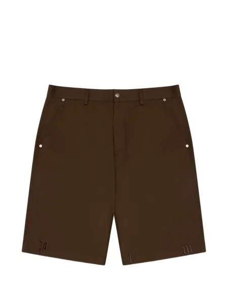 Pantaloni scurți Palm Angels cu autograf maro