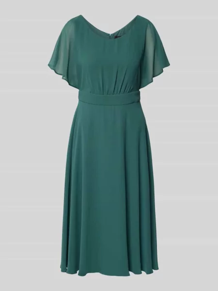 Sukienka o długości do kolan z okrągłym dekoltem Vera Mont zielona