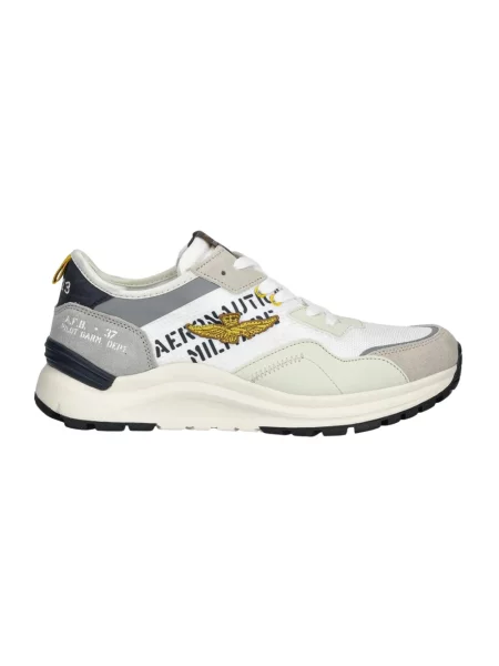 Sneakersy Aeronautica Militare białe