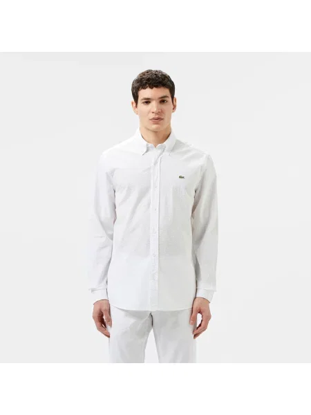 Lacoste Koszula Button-Down Slim Fit biała