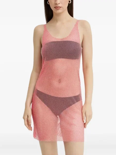 Mała sukienka mini Santa Brands z kryształkami garniturowa różowa