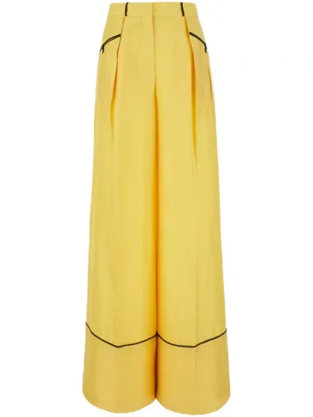 Pantaloni Bally de mătase galben