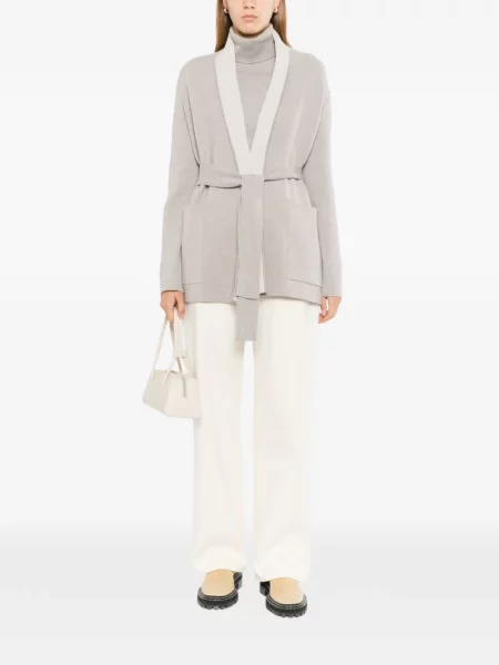 Cu centură cardigan N.peal gri