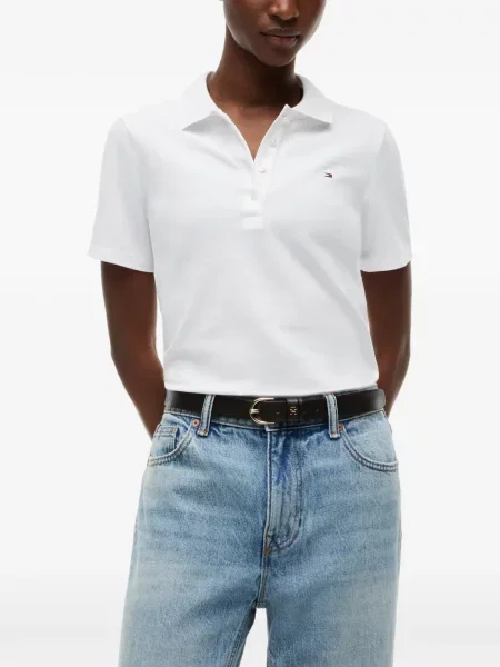 Polo Tommy Hilfiger με κέντημα λευκό