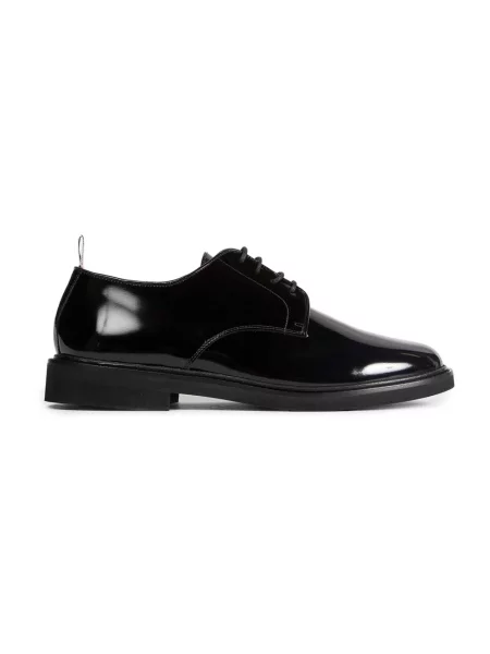 Lakierowane półbuty Thom Browne skórzane czarne