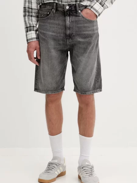 Tommy Jeans pantaloni scurți pentru bărbați din denim gri