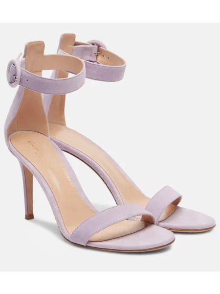 Sandale Gianvito Rossi din piele de căprioară violet