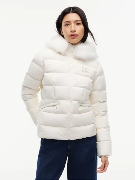 Tommy Jeans Zimná bunda biela