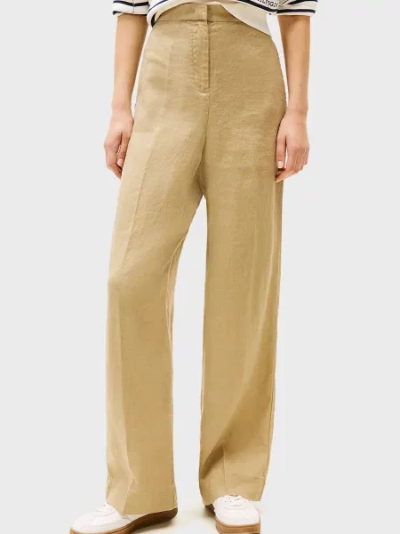 Льняные брюки Tommy Hilfiger бежевые