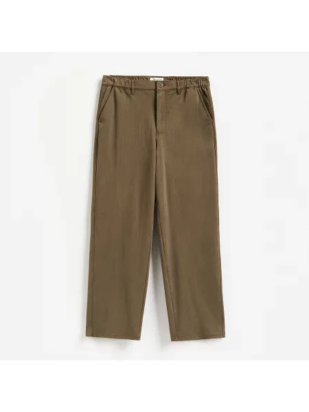 Reserved Kalhoty straight fit zelená