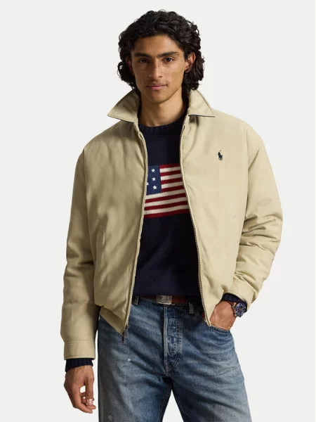 Polo Ralph Lauren Pūkinė striukė Šviesiai smėlinė žalia