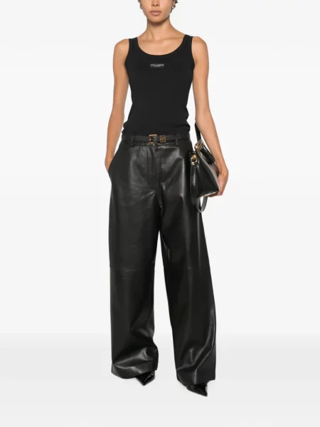 Pantaloni P.a.r.o.s.h. din piele negru