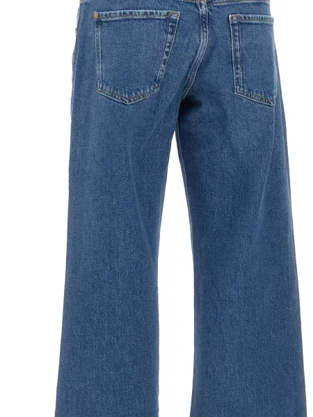 Blugi drepți 7 For All Mankind cu 5 buzunare albastru