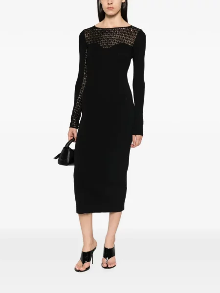 Rochie midi Patrizia Pepe tricotate negru