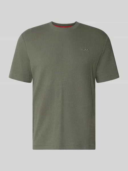 T-shirt o kroju regular fit z mieszanki bawełny model AUSTIN' Hugo khaki
