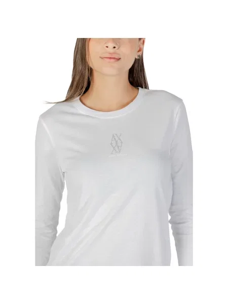 Tričko Eax s dlouhými rukávy bílé