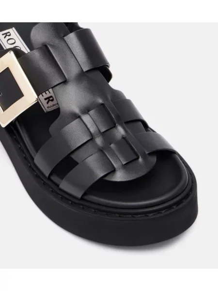 Sandale Roger Vivier din piele cu platformă negru