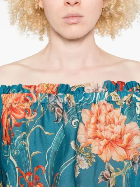 Bluză Alemais cu model floral cu imagine albastru