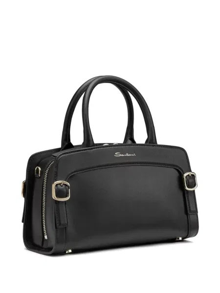 Geantă shopper Santoni cu cataramă negru