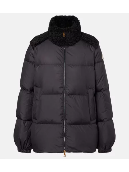 Kurtka puchowa Moncler polarowa czarna