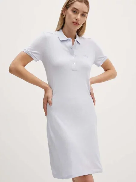 Lacoste sukienka mini prosta niebieski