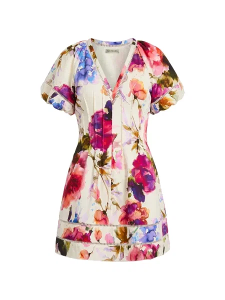 Rochie mini Nicholas cu model floral cu imagine