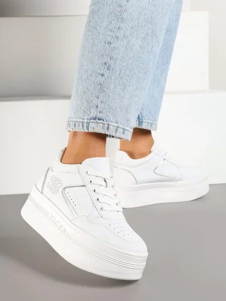 Sneakers Nelanil cu argintiu alb